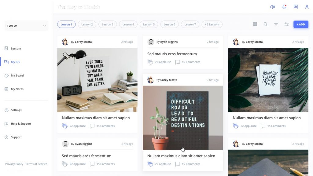 learning website UI UX